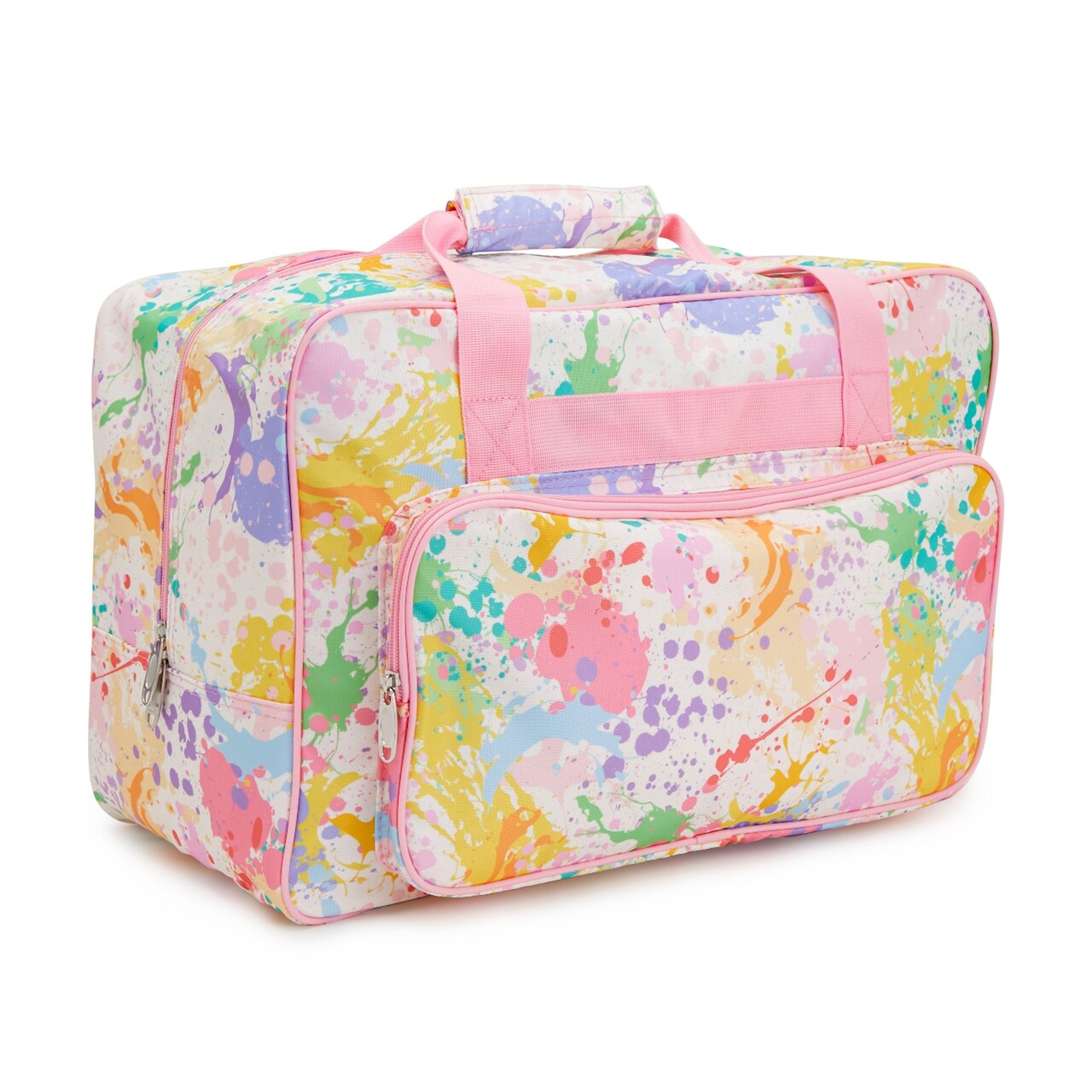 Pastel Watercolor Sewing Machine Carrying Case - Universal Tote Travel Bag Accessories Organizer Compatible with Most Standard Machines (18.1 x 9.4 x 12.2 Inch)